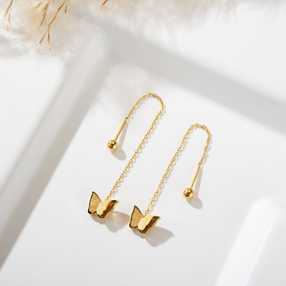 Aurelia Flutter Gold-Plated Tassel Earrings