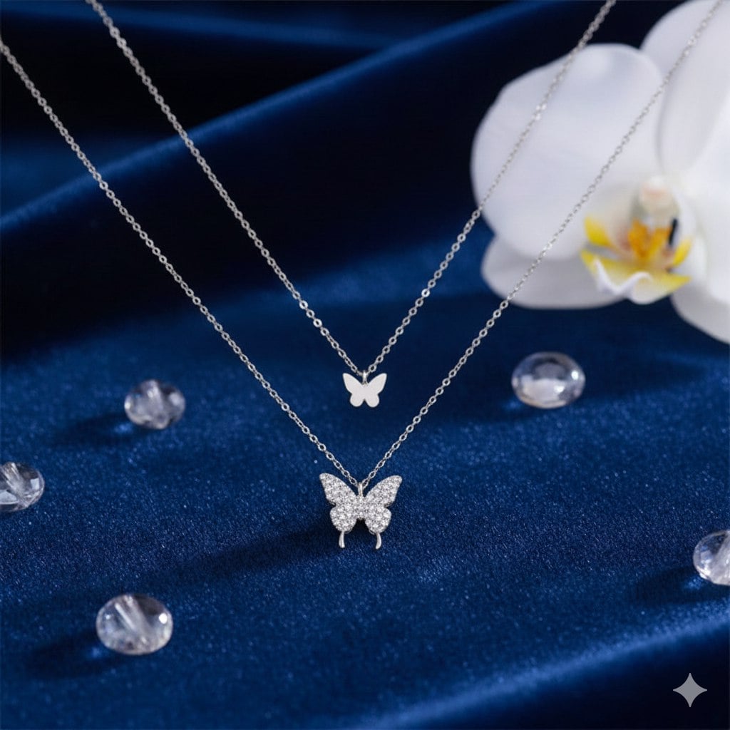 Eternal Silver Butterfly Necklace