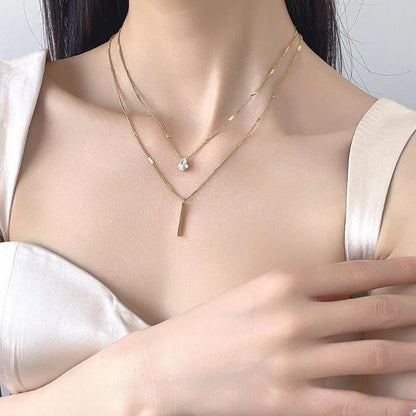 Aqualisse Droplet Layered Necklace