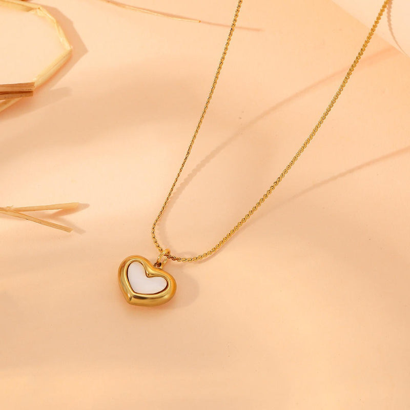 Celestia Peach Heart Necklace
