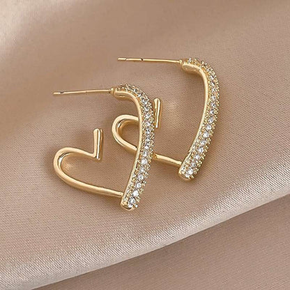 Lumière Crystal Heart Hoop Earrings
