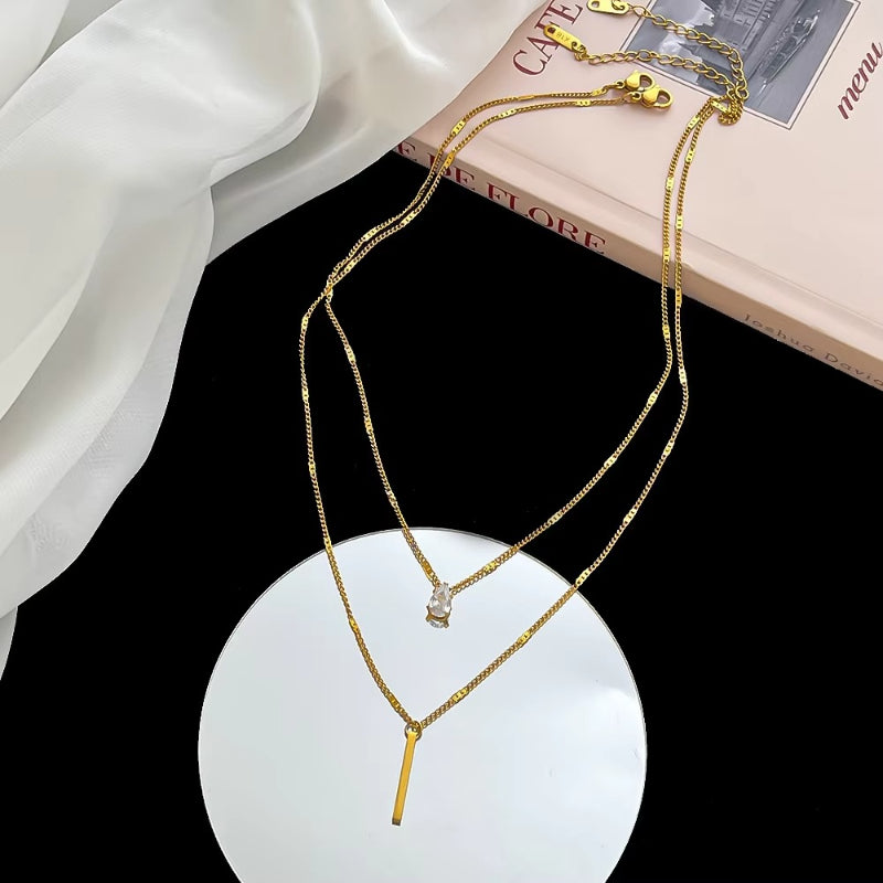 Aqualisse Droplet Layered Necklace