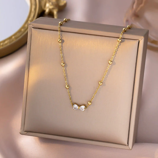 Lumière Bow Rhinestone Necklace