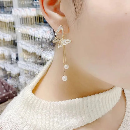 Pure Aura White Butterfly Earrings
