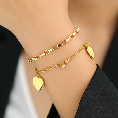 Amour Duo Heart Chain Bracelet