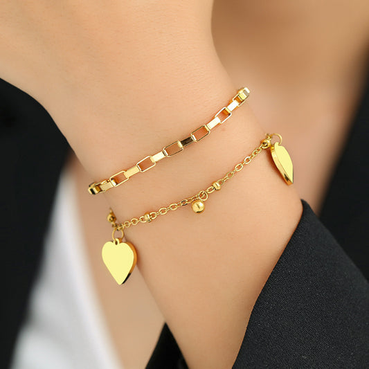 Amour Duo Heart Chain Bracelet