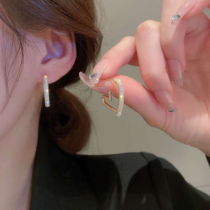 Lumière Crystal Heart Hoop Earrings